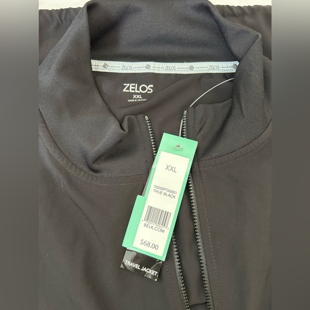 NWT XXL ZELOS BLACK ZIP LIGHTWEIGHT PULLOVER HOODIE.